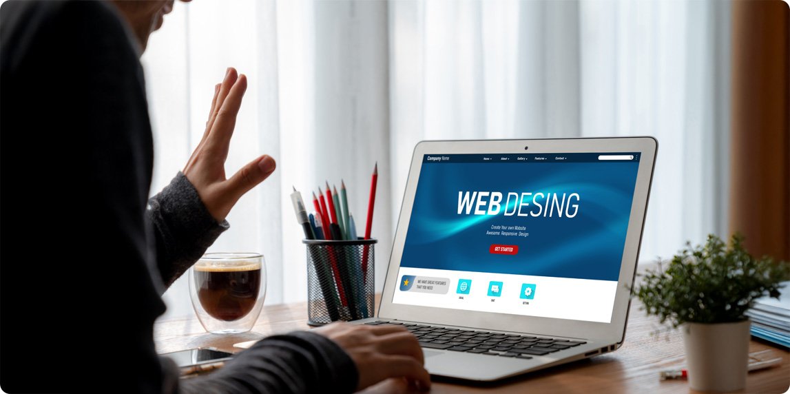 Why Every Brand Needs a Strong Digital Presence - Not Just a Website 5 A professional website as the foundation of a brand with integrated digital marketing, social media, and branding elements.