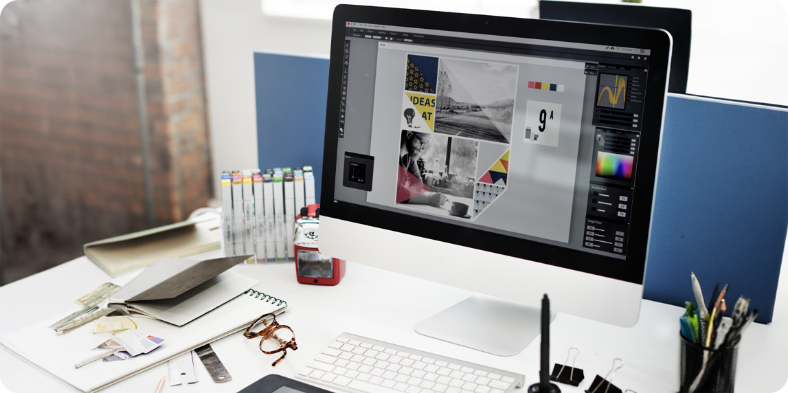 Brand consistency concept showing repeated use of the same logo, colors, fonts, and messaging across platforms.